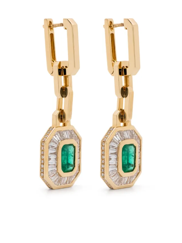 SHAY エメラルド＆ダイヤモンド ピアス 18Kイエローゴールド