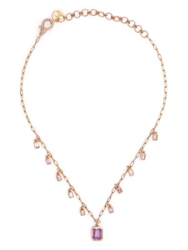 Shay 18CT Rose Gold Pink Sapphire Choker Necklace