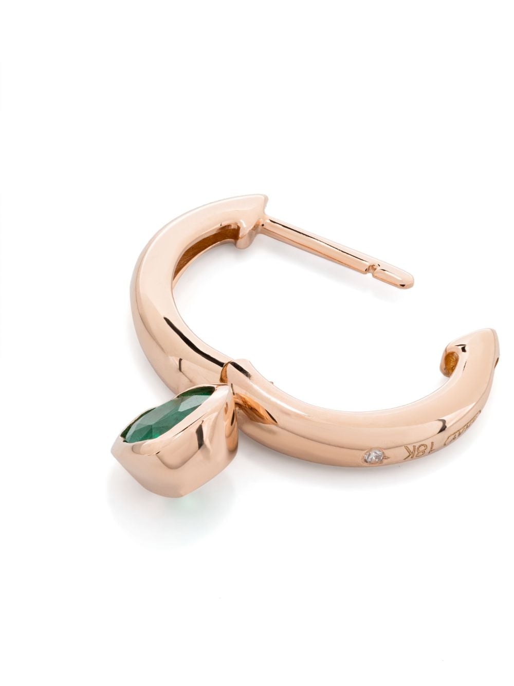 Shop Shay 18kt Rose Gold Heart Emerald Single Earring In Pink