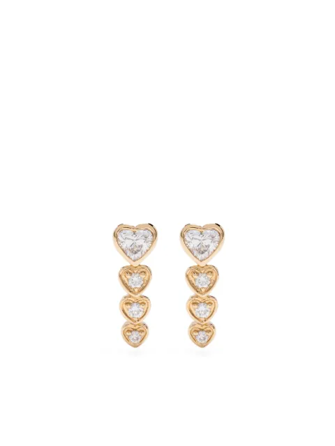 SHAY aretes en oro amarillo de 18kt con diamantes