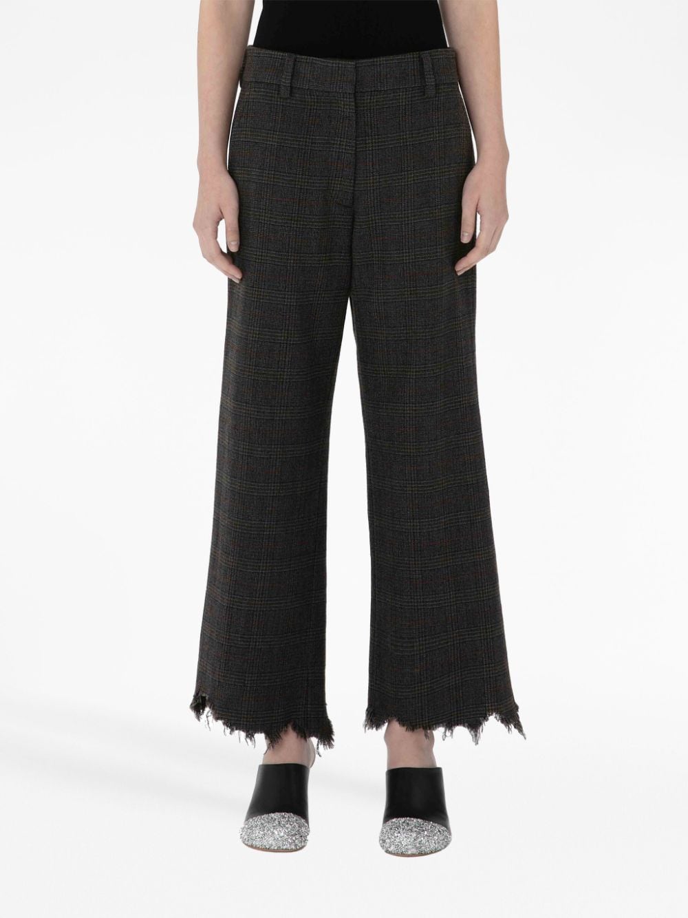 Shop Jw Anderson Distressed-effect Straight-leg Trousers In Grey