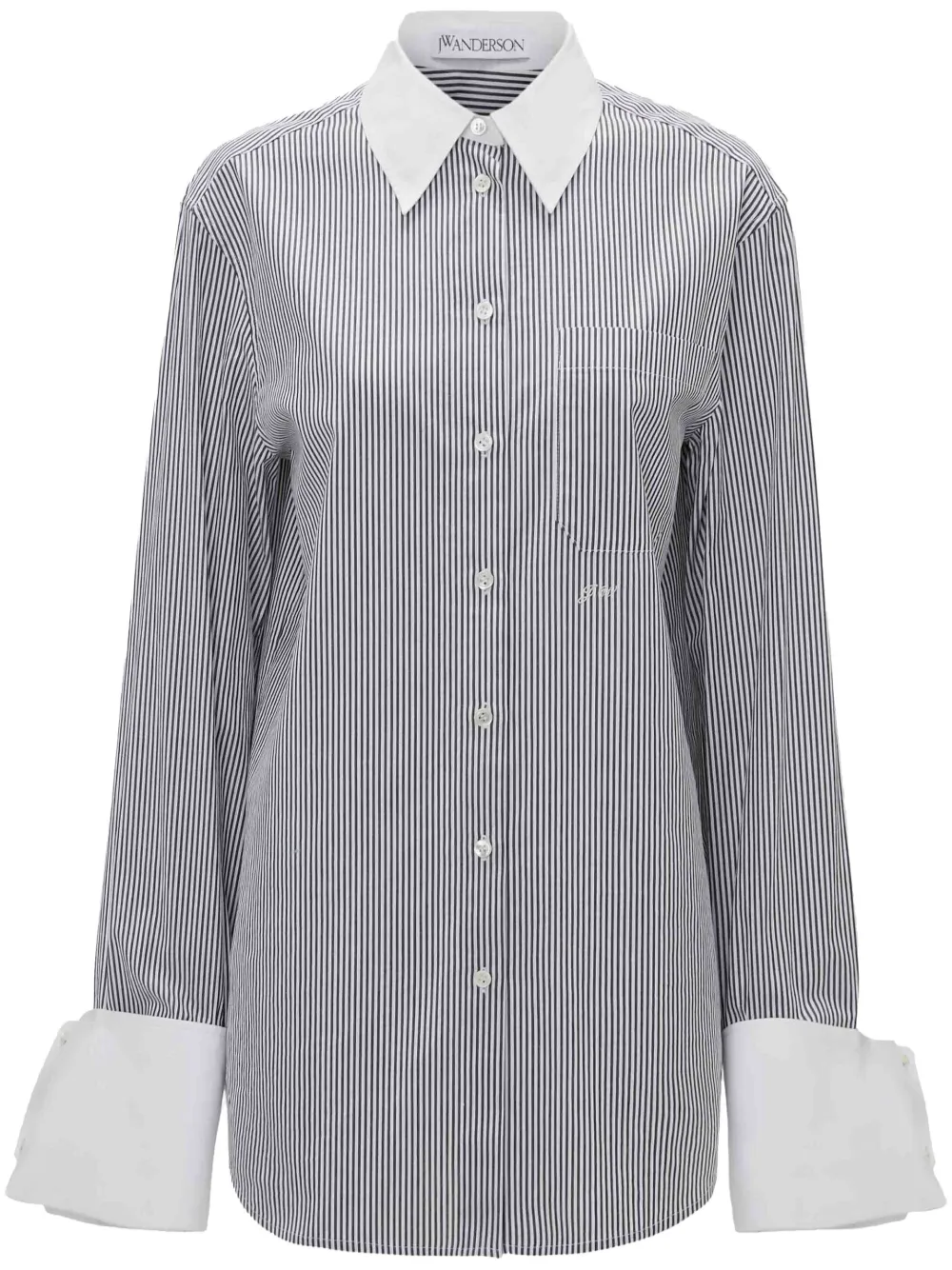 JW Anderson chemise en coton à rayures - Gris Top Merken Winkel