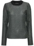 JW Anderson check-pattern crew-neck top - Black