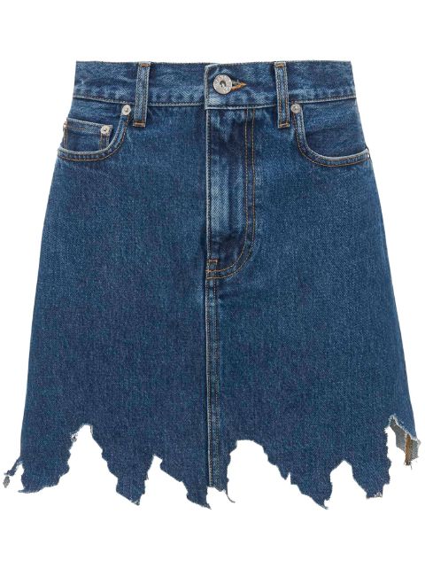 JW Anderson lasercut frayed-hem denim skirt Women