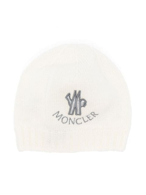 Moncler Enfant logo-embroidered knitted beanie