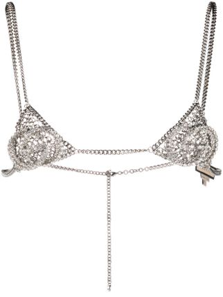Gucci Interlocking G Embellished Chain Bra - Farfetch