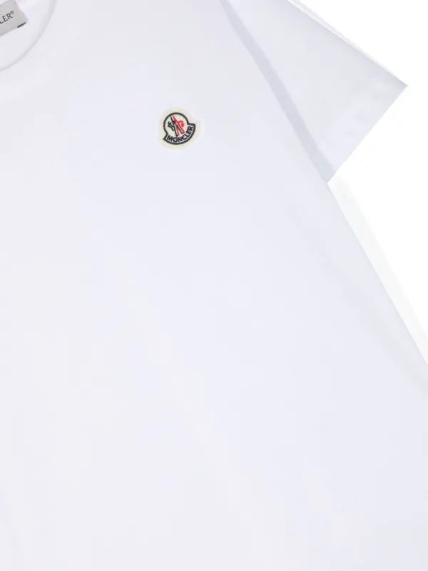 Moncler Enfant logo-patch Cotton T-shirt | White | FARFETCH
