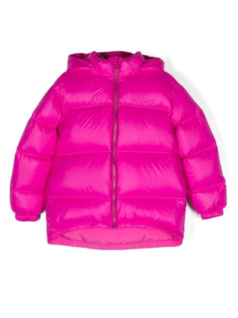 Versace Kids - logo-embroidered padded jacket