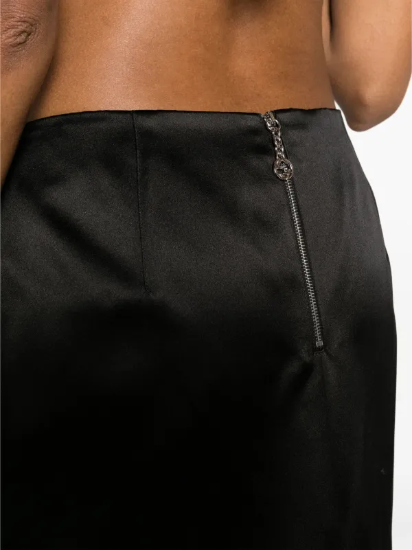Gucci high rise silk satin maxi skirt women Silk Silk 38 Black