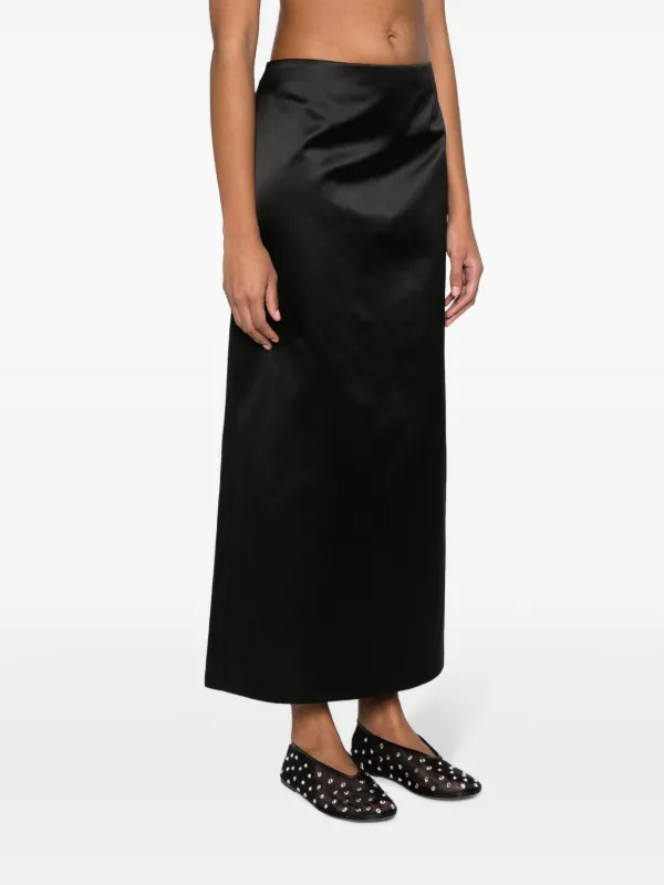 Gucci high rise silk satin maxi skirt women Silk Silk 38 Black