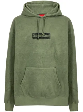 Army green store supreme hoodie