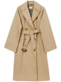 Burberry Check-pattern cotton trench coat - Neutrals