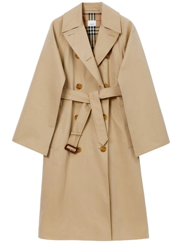Burberry Check-pattern Cotton Trench Coat - Farfetch