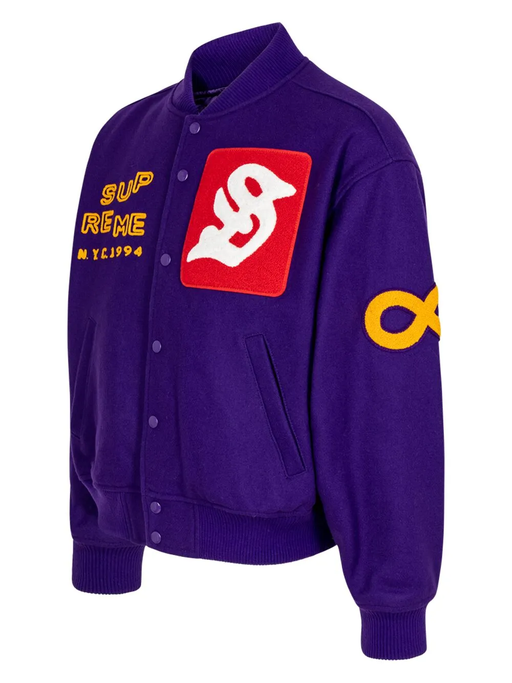 Kids Sweatshirt Varsity Jacket PURPLE/WHITE