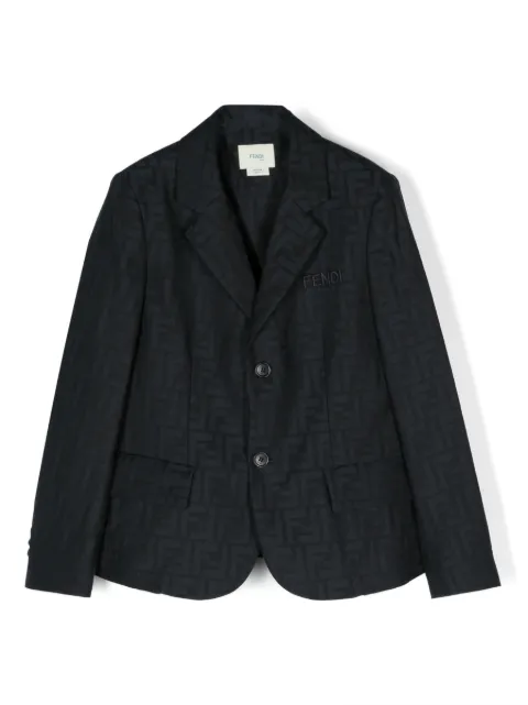 Fendi Kids FF-pattern single-breasted blazer
