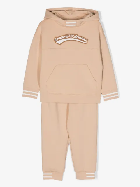 Emporio Armani Kids logo-embroidered cotton tracksuit set