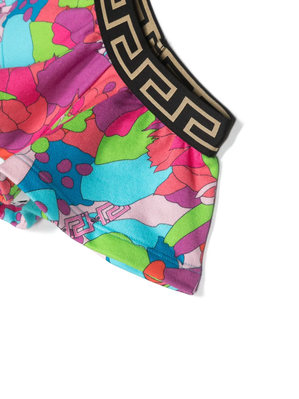  Versace Kids Abstract-pattern Elasticated Shorts - Blue 