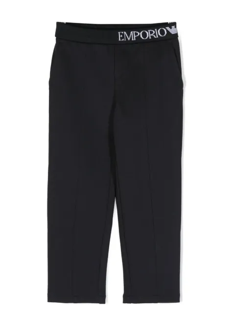 Emporio Armani Kids Calça reta com logo no cós