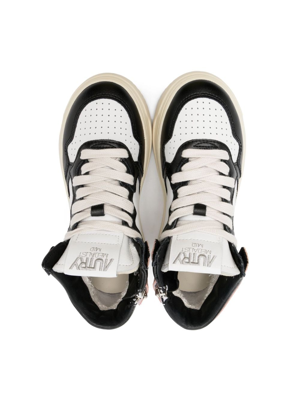 Shop Autry Colour-block Panelled Leather Sneakers In Black
