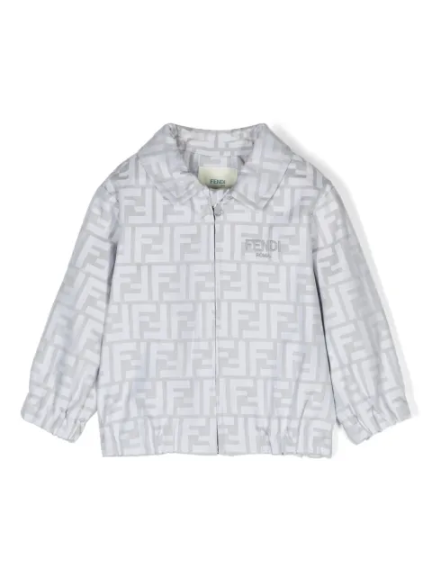 Fendi Kids logo-jacquard cotton bomber jacket