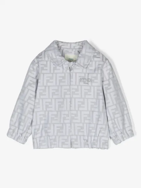 Fendi Kids veste bomber à logo en jacquard 