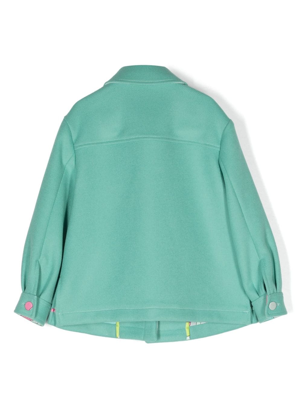 Shop Pucci Junior Abstract-print Detail Shirt Jacket In Green