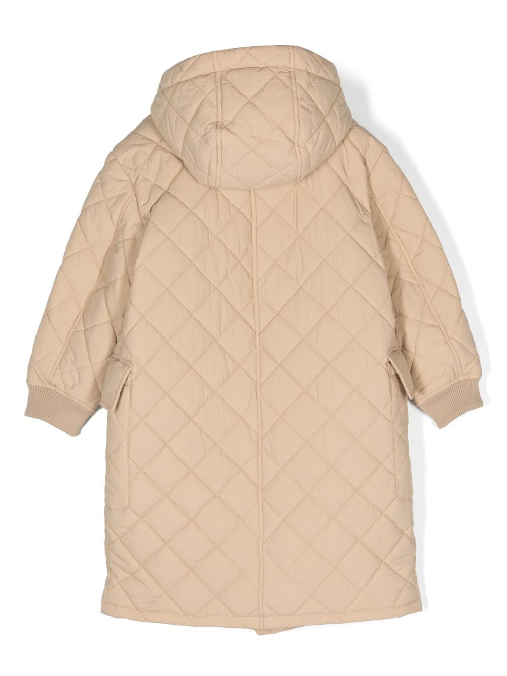 Emporio Armani Kids quilted-finish hooded coat - Beige