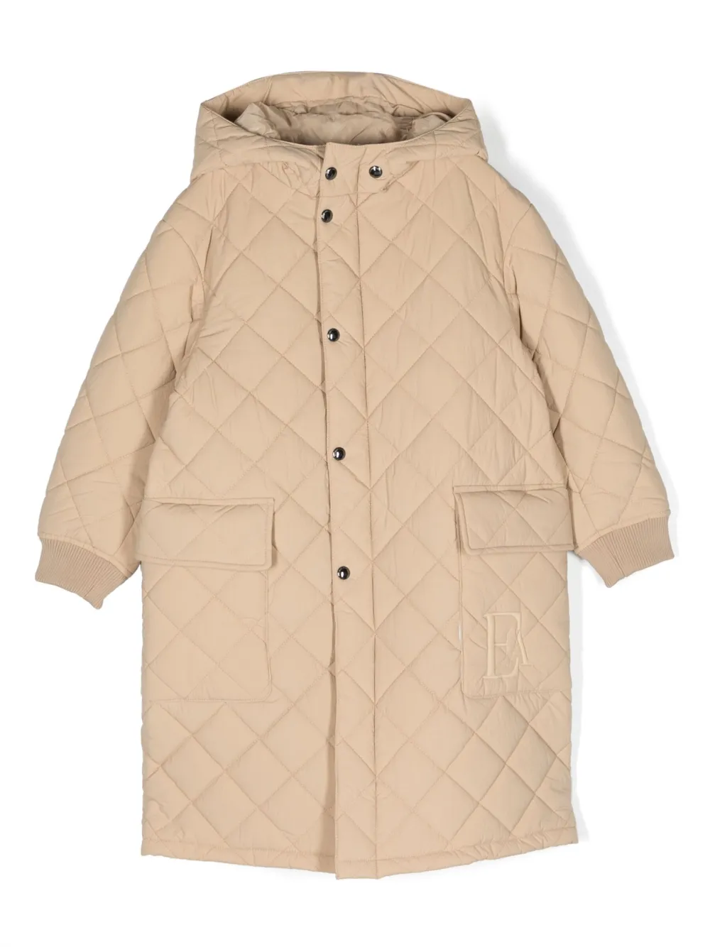 Emporio Armani Kids キルティング フーデッドコート - ニュートラル Emporio Armani Kids キルティング フーデッドコート - ニュートラル