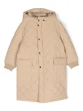 Emporio Armani Kids quilted-finish hooded coat - Neutrals
