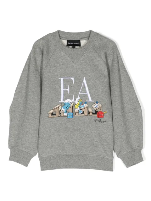 Emporio Armani Kids embroidered-logo cotton sweatshirt