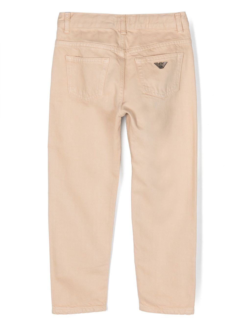 Emporio Armani Kids logo-plaque twill chinos - Neutrals