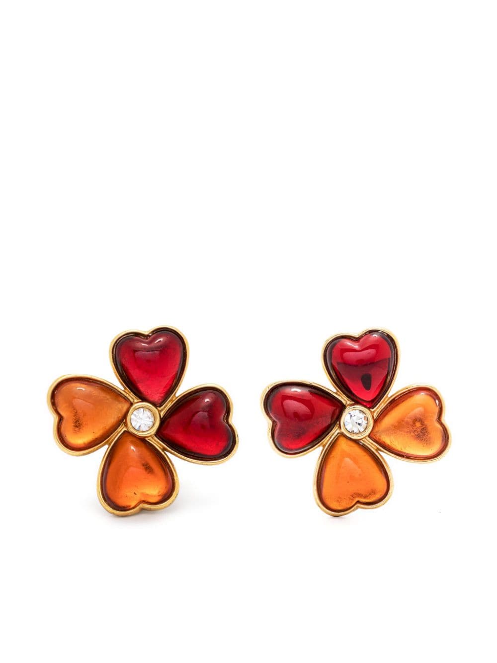 1980s clover clip-on earrings