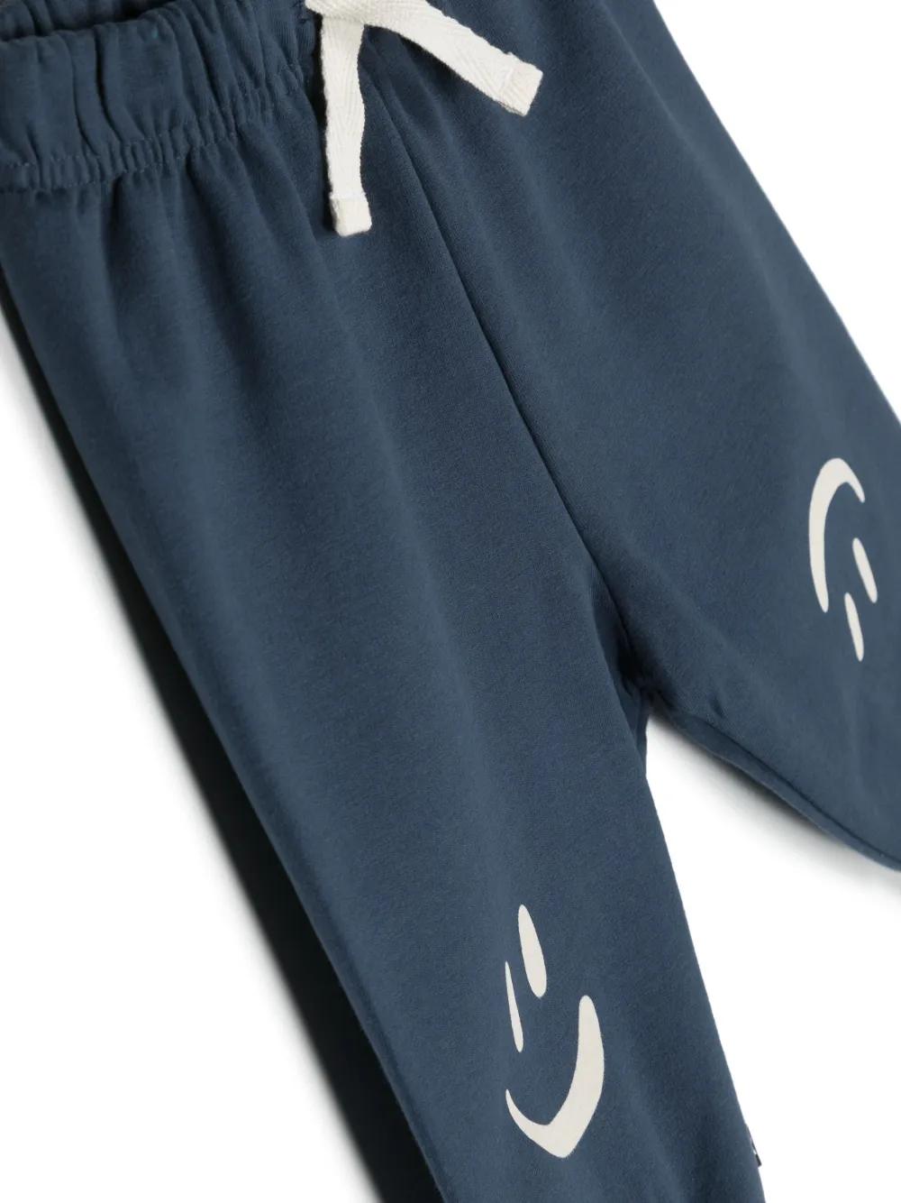 Shop Molo Simeon Smiley-motif Track Pants In Blue