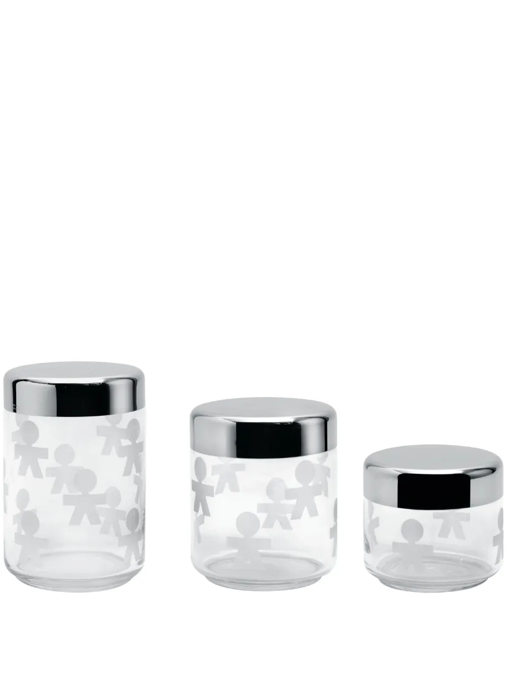 Alessi glass jars (set of three) | Silver | Image 1