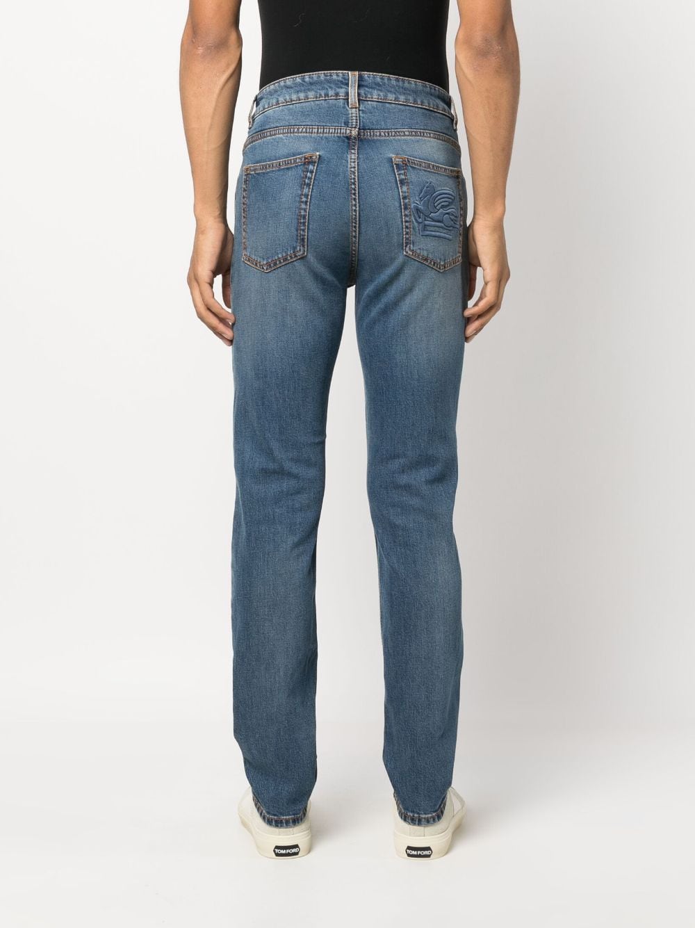 Shop Etro Mid-rise Straight-leg Jeans In Blue