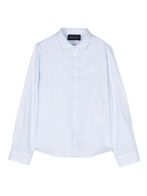 Emporio Armani Kids striped cotton long-sleeve shirt