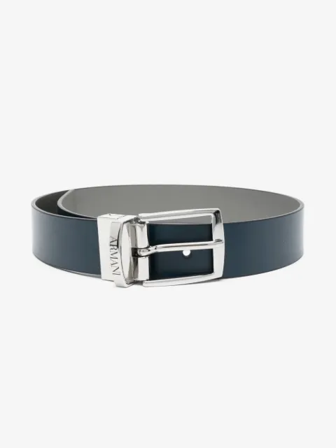 Emporio Armani Kids logo-engraved faux-leather belt