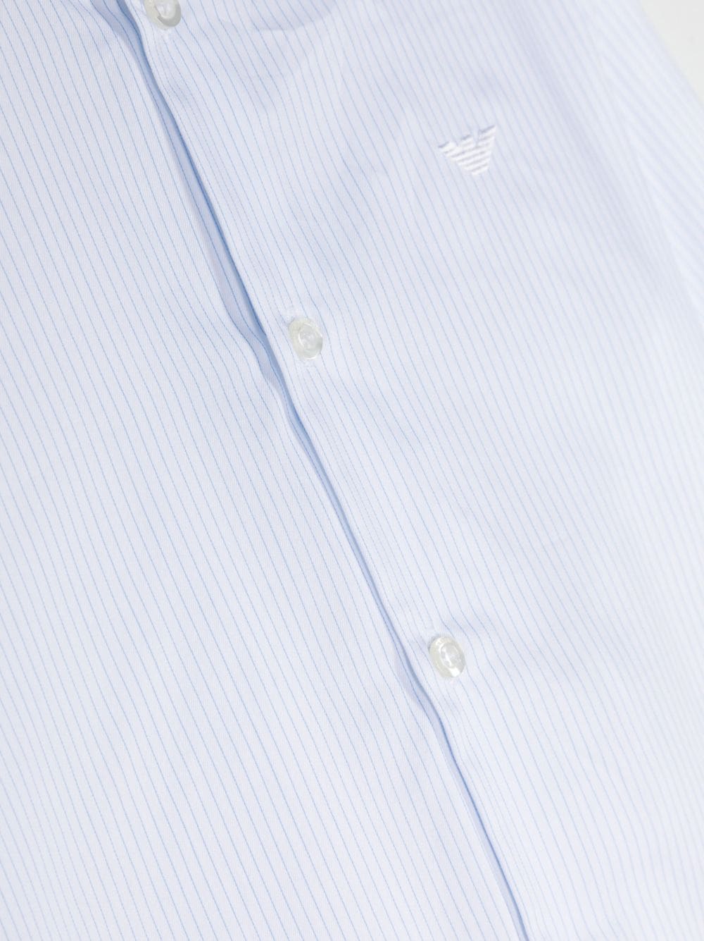 Shop Emporio Armani Striped Cotton Long-sleeve Shirt In White