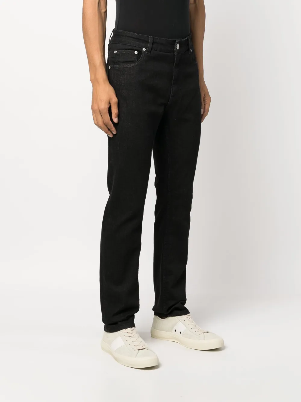 Shop Etro Mid-rise Straight-leg Jeans In Black