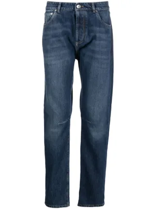 【BRUNELLO CUCINELLI】人気☆ ミッドライズ ストレートジーンズ Brunello Cucinelli ミッドライズ ストレートジーンズ | ブルー