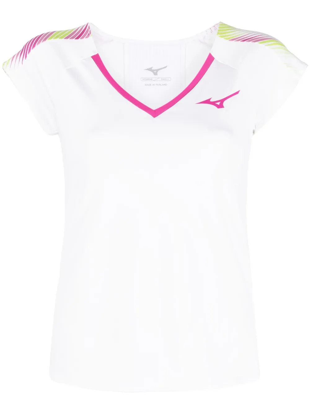 Mizuno logo-print V-neck T-shirt | White | Image 1