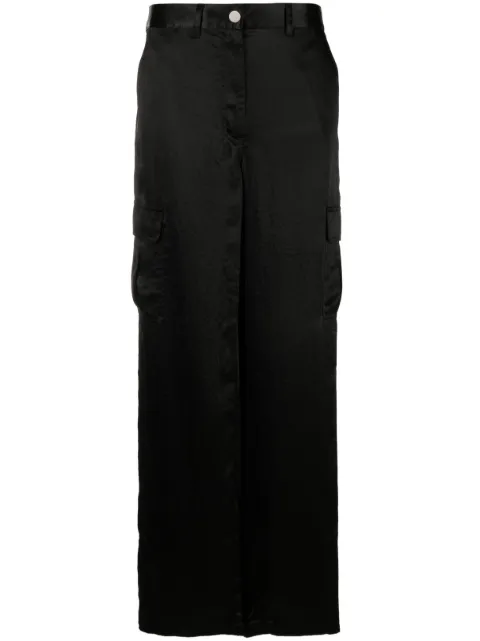 Theory pantalones anchos con efecto satinado
