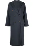 Brunello Cucinelli Monili bead-embellished wool-cashmere coat - Blue