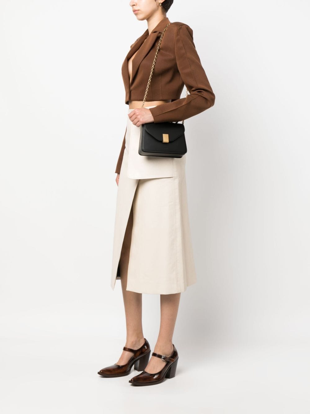Concerto Leather Clutch for Female - Tan - One Size - Lanvin