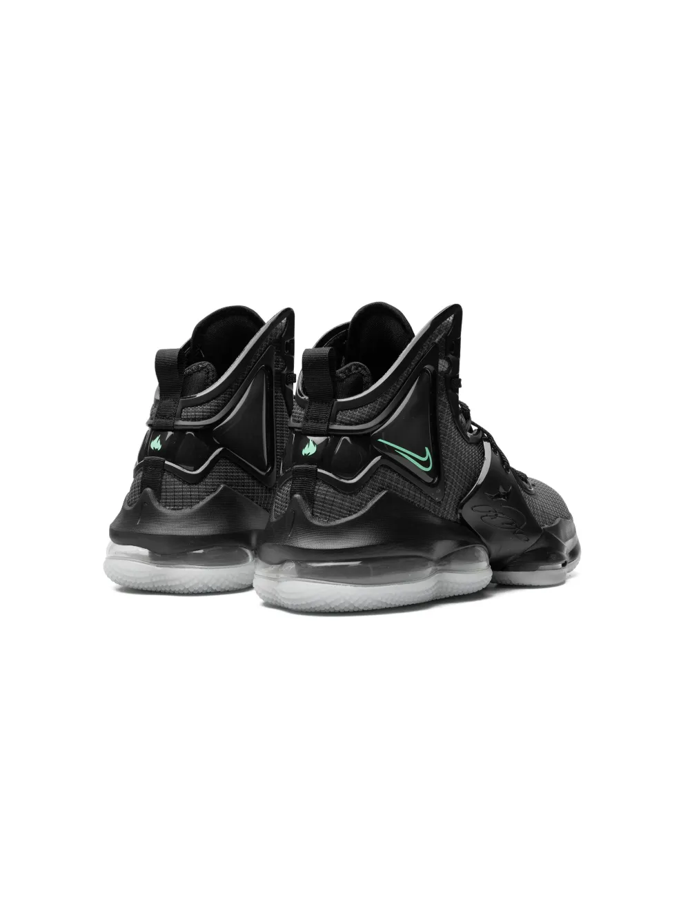 Shop Nike Lebron 19 "black Green Glow" Sneakers