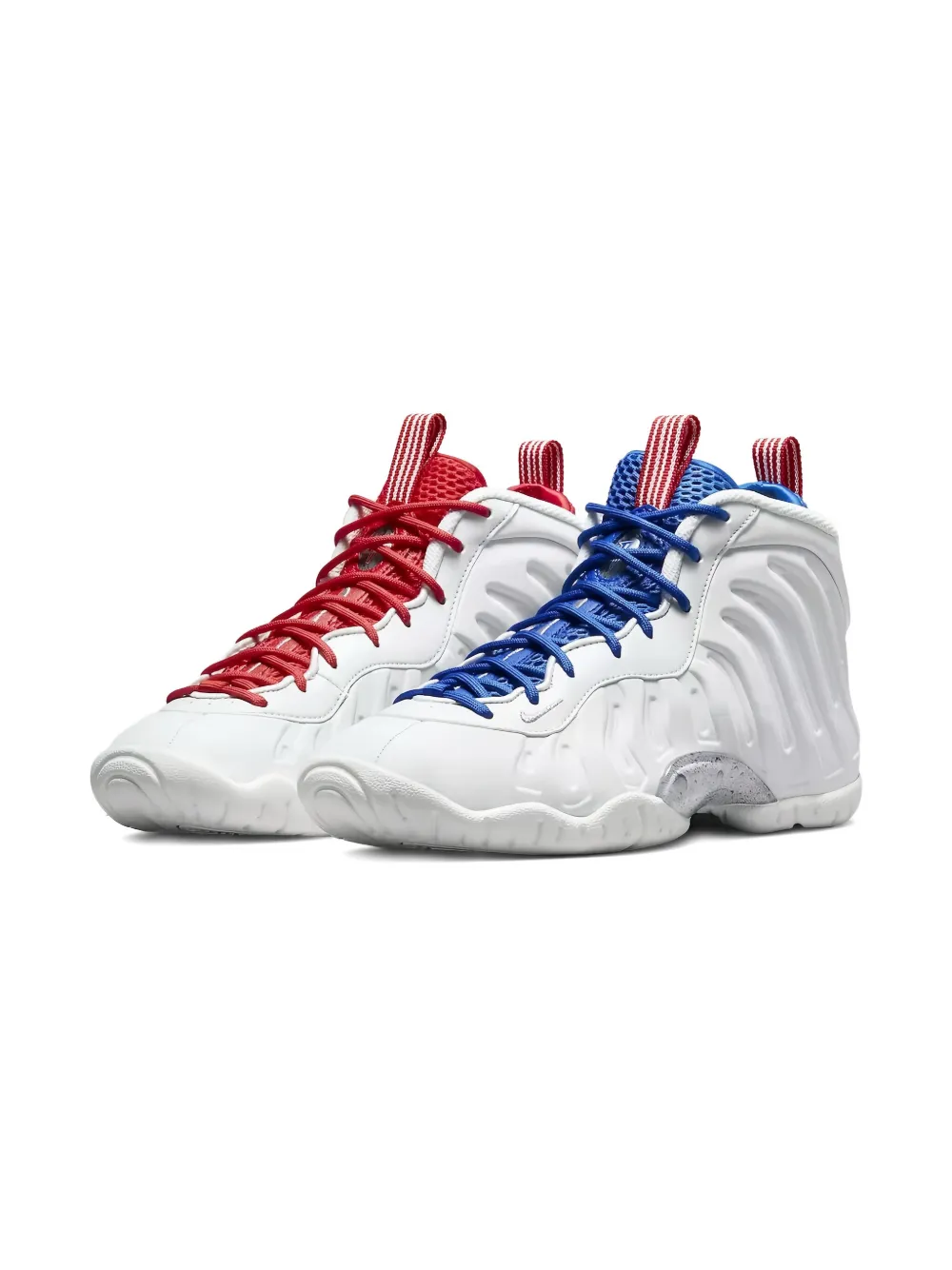 Nike Kids Little Posite One USA Moon "Photon Dust University Red Game Royal Metallic Silver" sneakers White