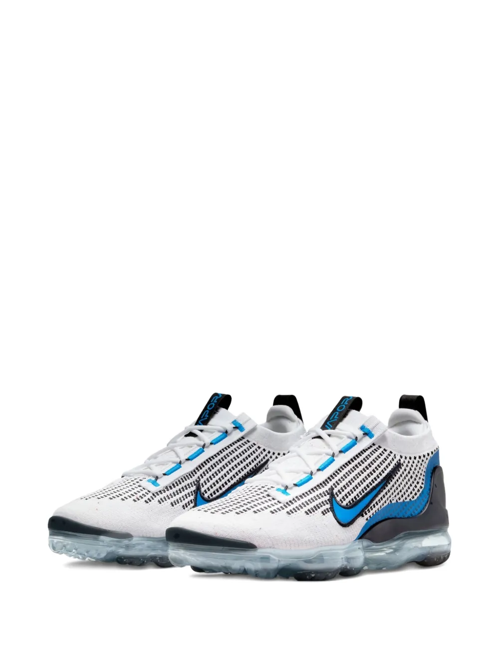 Nike Air Vapormax 2021 Flyknit "white/black/photo Blue" Sneakers In White