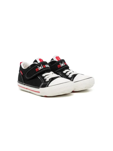 Miki House embroidered-logo touch-strap sneakers