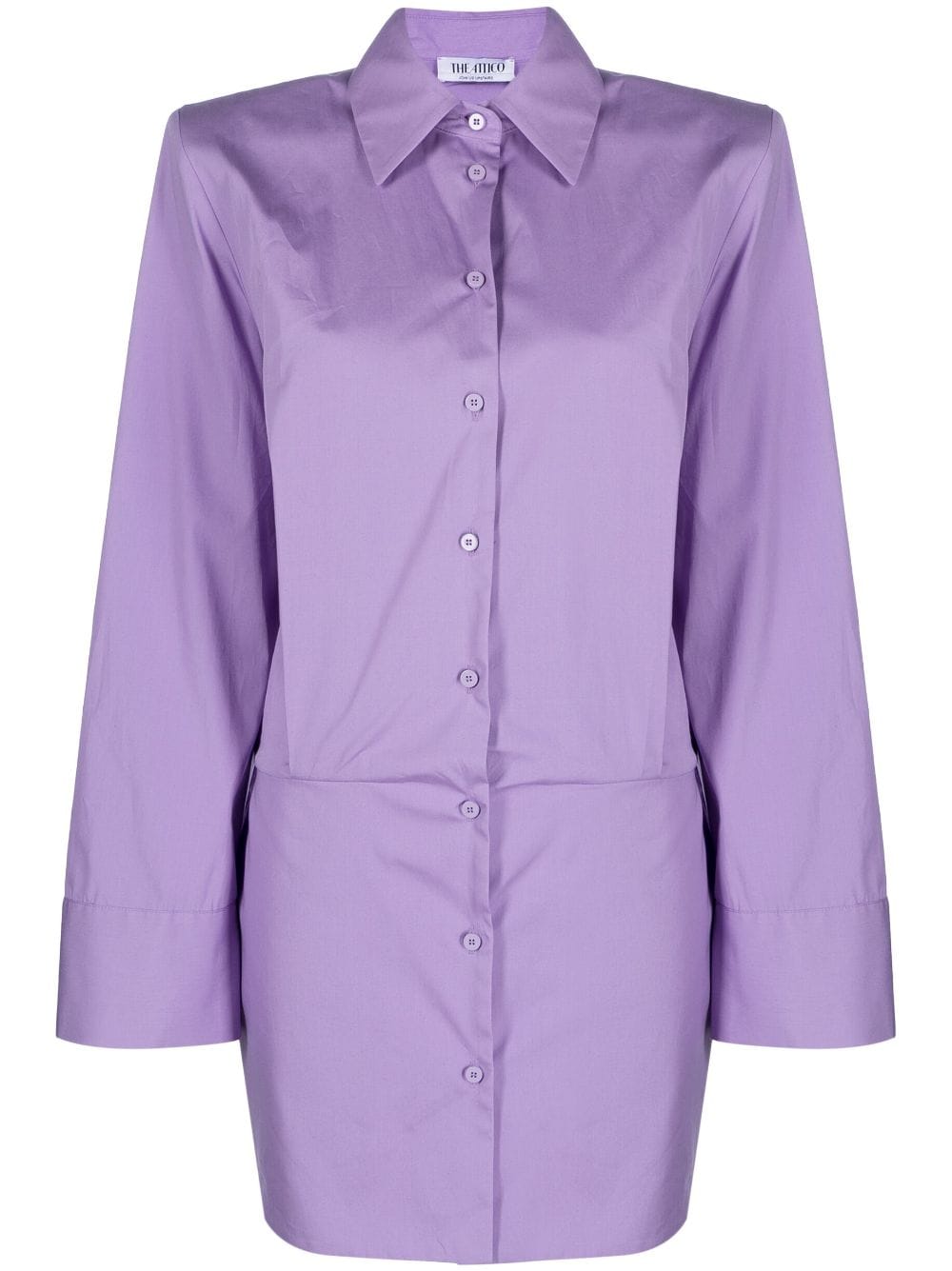 The Attico structured cotton shirt dress - Purple