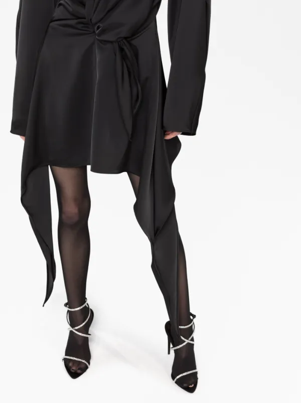 The Attico Asymmetric cut-out Satin Minidress | Black | FARFETCH